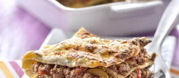 Lasagnes de bœuf épicé, poivrons et oignons rouges avec Planta Fin®