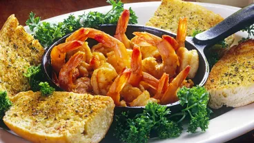Gambas au chou Romanesco
