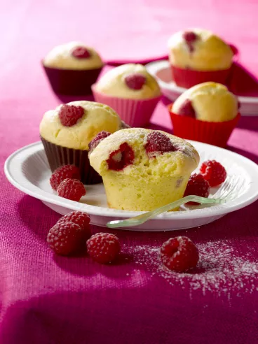 Muffins aux framboises avec Planta Fin®