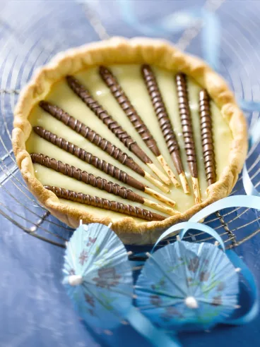 Tarte au chocolat blanc et aux Mikado® King Choco