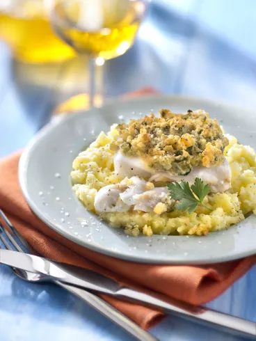 Pavé de cabillaud à l’ail et au persil avec la Mayonnaise de Dijon AMORA®