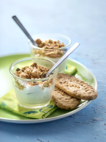 Mousse de fromage blanc au miel avec BelVita® Crookie Chocolat