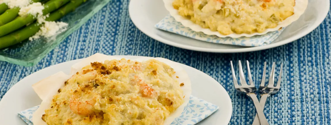 Gratin d’asperges aux noix de saint-jacques avec Fruit d’Or ProActiv® Gratin d’asperges aux noix de saint-jacques avec Fruit d’Or ProActiv®