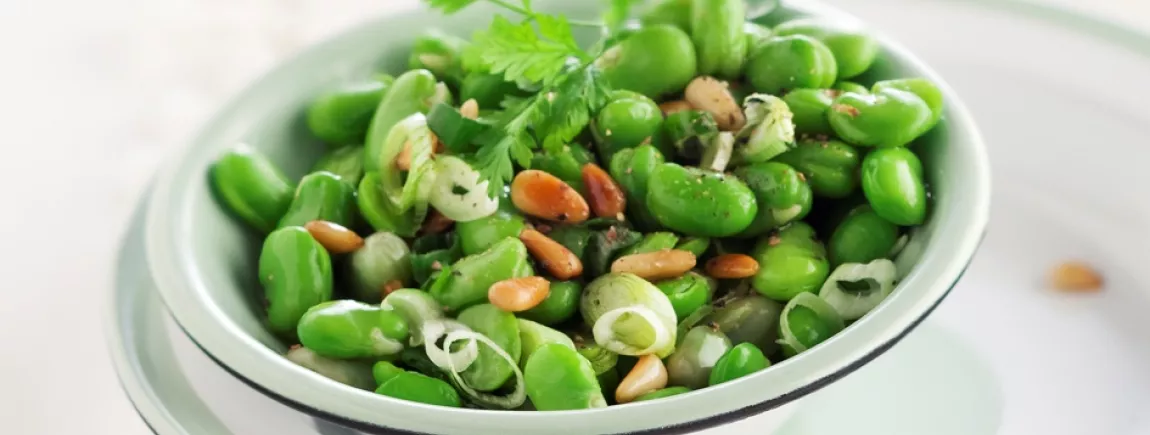 Fèves en salade et vinaigrette au gingembre Fèves en salade et vinaigrette au gingembre