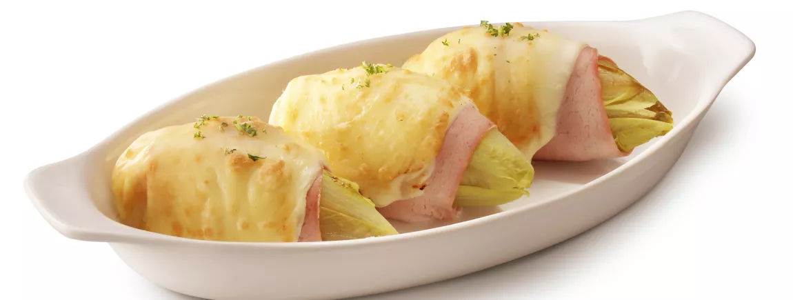 Endives et jambon en gratin : irrésistible Gratin d’endives au jambon et à la moutarde avec Amora ®