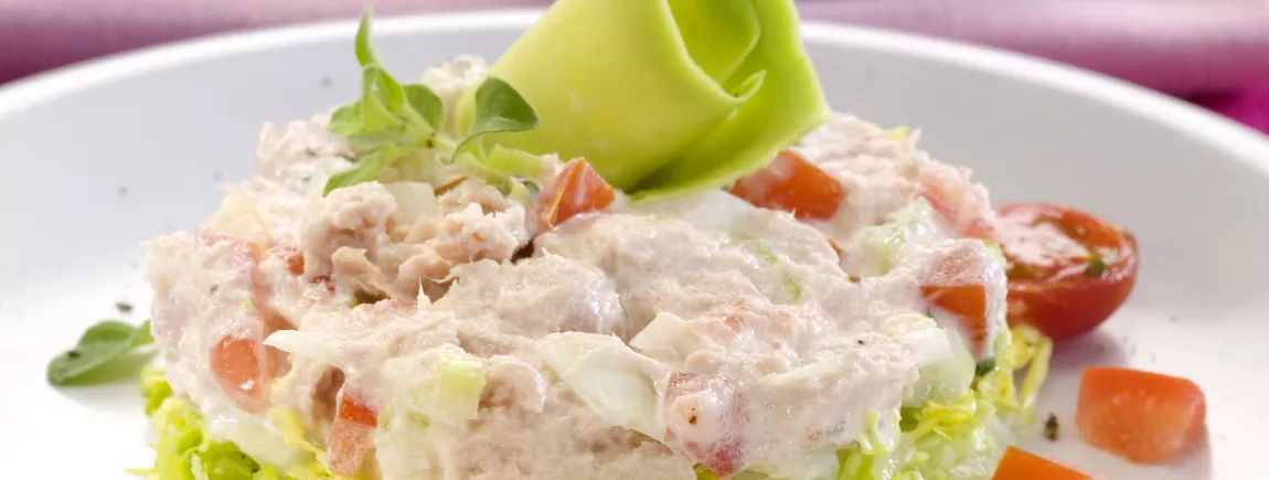 Tartare de crabe aux légumes avec Amora® Tartare de crabe aux légumes