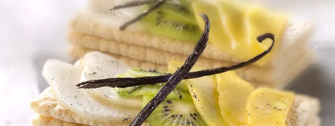 Lit de fruits frais vanillés avec Cracotte ® Lit de fruits frais vanillés avec Cracotte ®