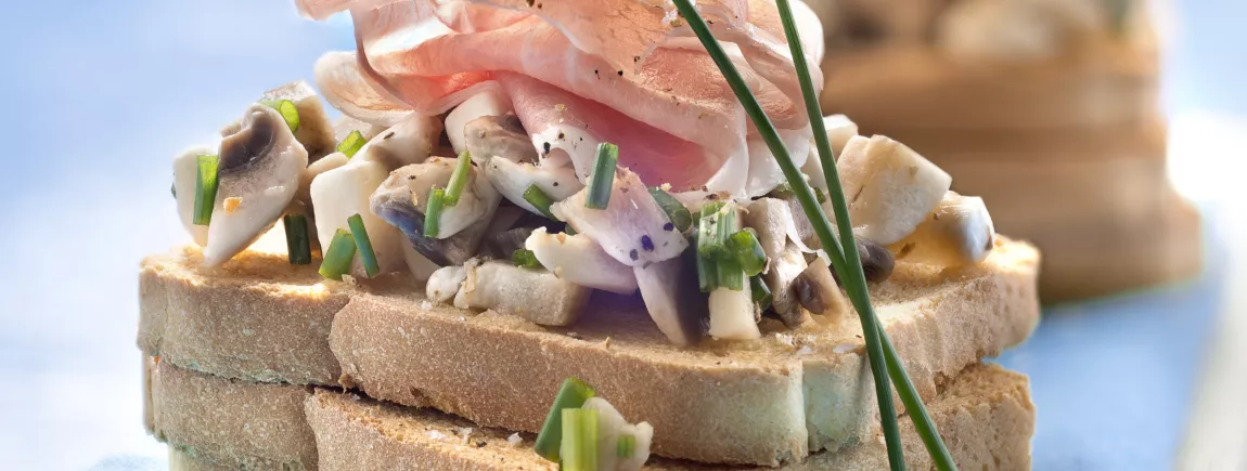Tartine Heudebert® aux champignons de Paris Tartine Heudebert® aux champignons de Paris